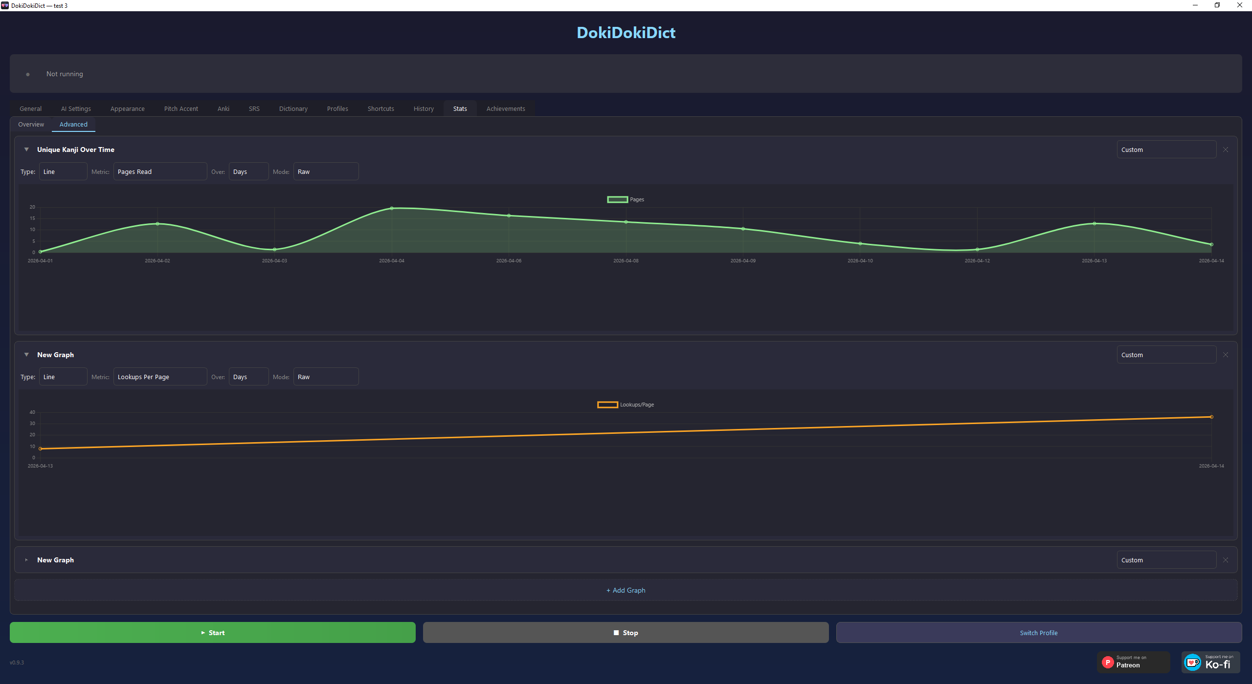 Advanced Stats dashboard